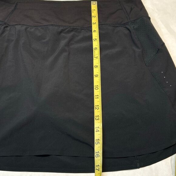 Athleta Run With It Skort 16" Sz Large Black Skirt Pocket Quick Dry Athleisure - Picture 9 of 9